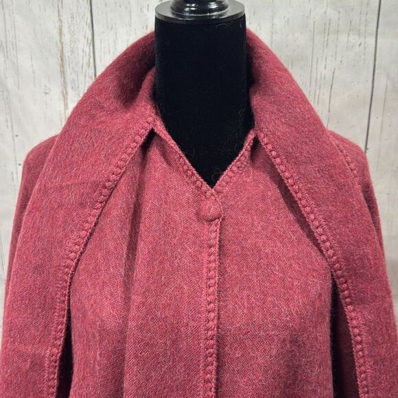 Estirpe Inca Alpaca 100% Poncho Button Front Scarf Attached Cozy Elegant Luxury - Picture 6 of 16